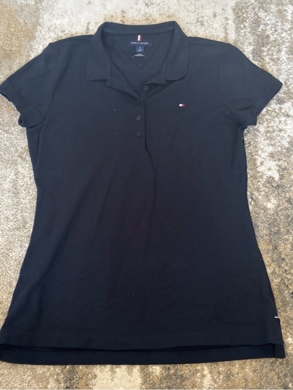 Tommy Hilfiger Black Short-Sleeve Polo Shirt